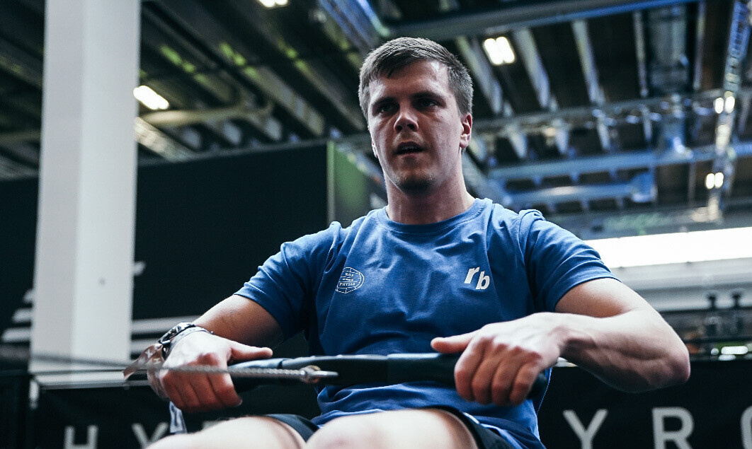 Athlete rowing at HYROX Copenhagen